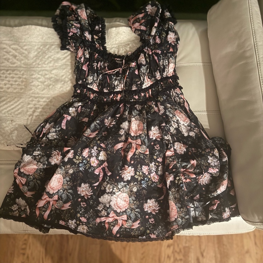Selkie Black and Pink Floral Dress - Picture 3 of 5